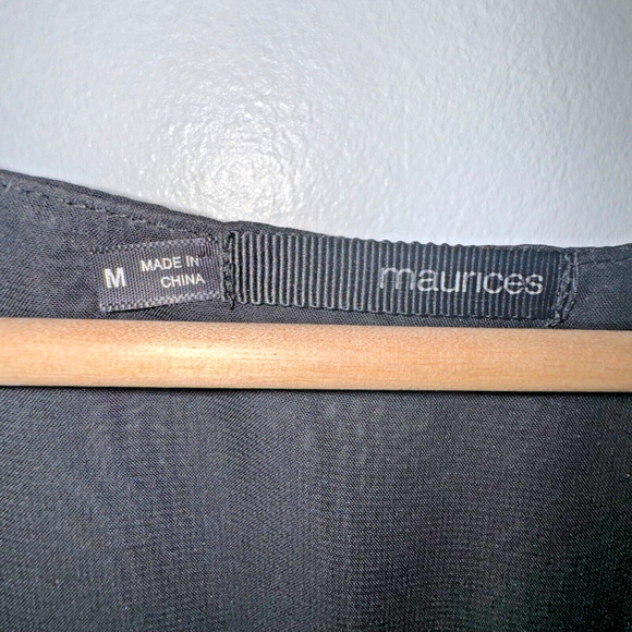 Maurices Medium Cream & Black Button Up Sleeveless Top - Picture 4 of 4